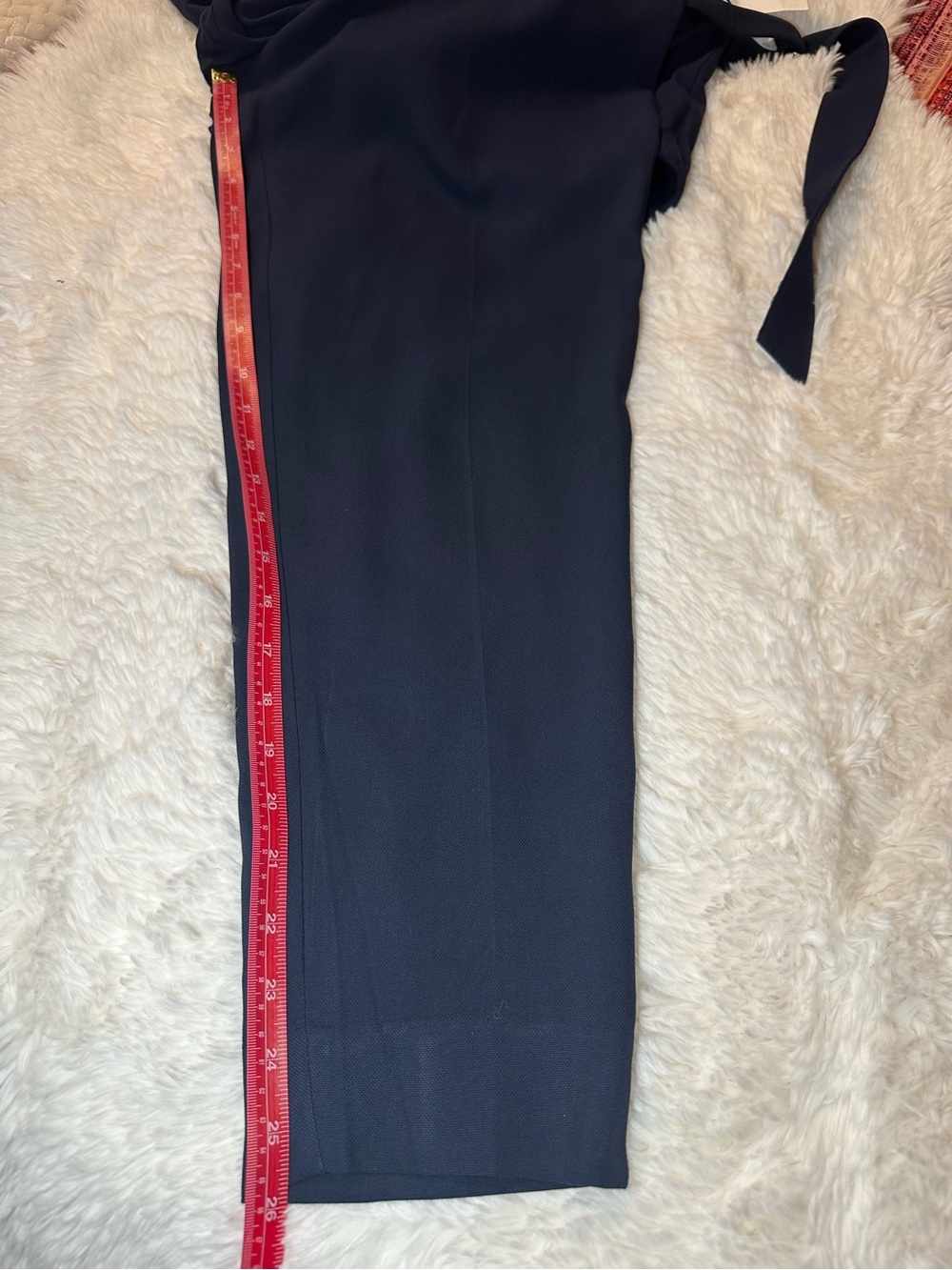 H&M Navy Belted Sleeveless Jumpsuit NWT Size 8 Cropped Tapered Leg - Picture 11 of 16